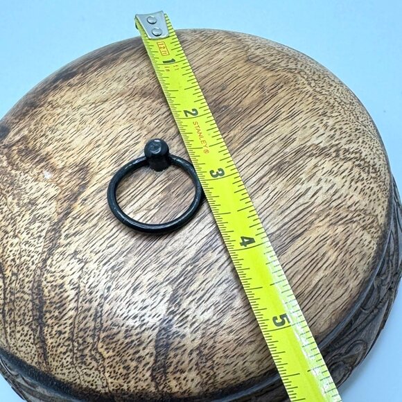 India Wooden Box With Lid & Floral Design Vintage Hand-Carved - Picture 2 of 10